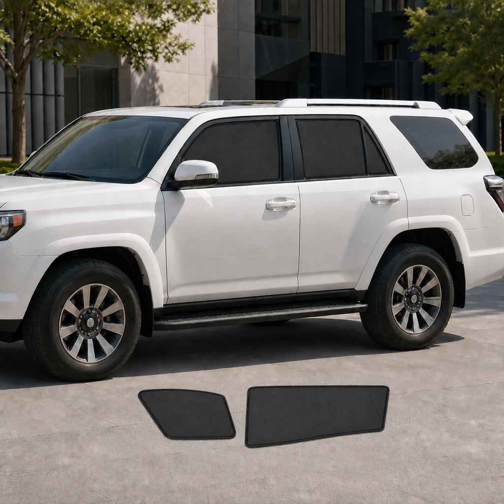 Four magnetic mesh side-window shades for a fifth-generation Toyota 4Runner
