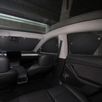 8-Piece Full-Cabin Blackout Shade Set - Compatible with Tesla Model Y (2020-2024) installed in a quiet parked cabin