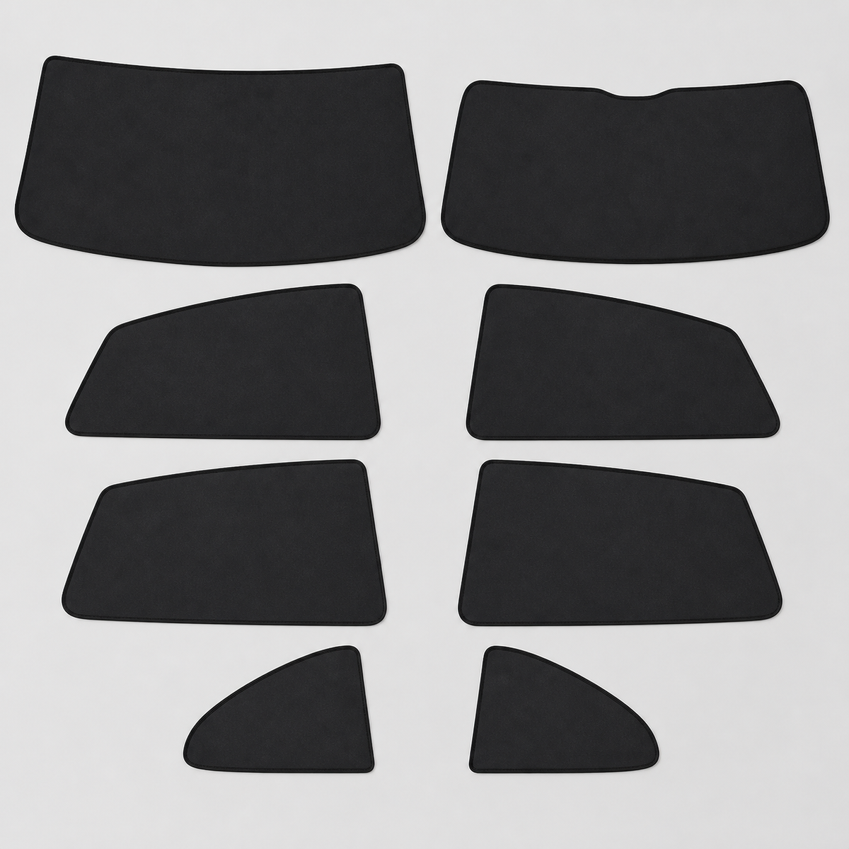 Eight separate fitted full-cabin blackout shade panels
