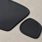 Close view of a dark blackout panel contour and bound edge