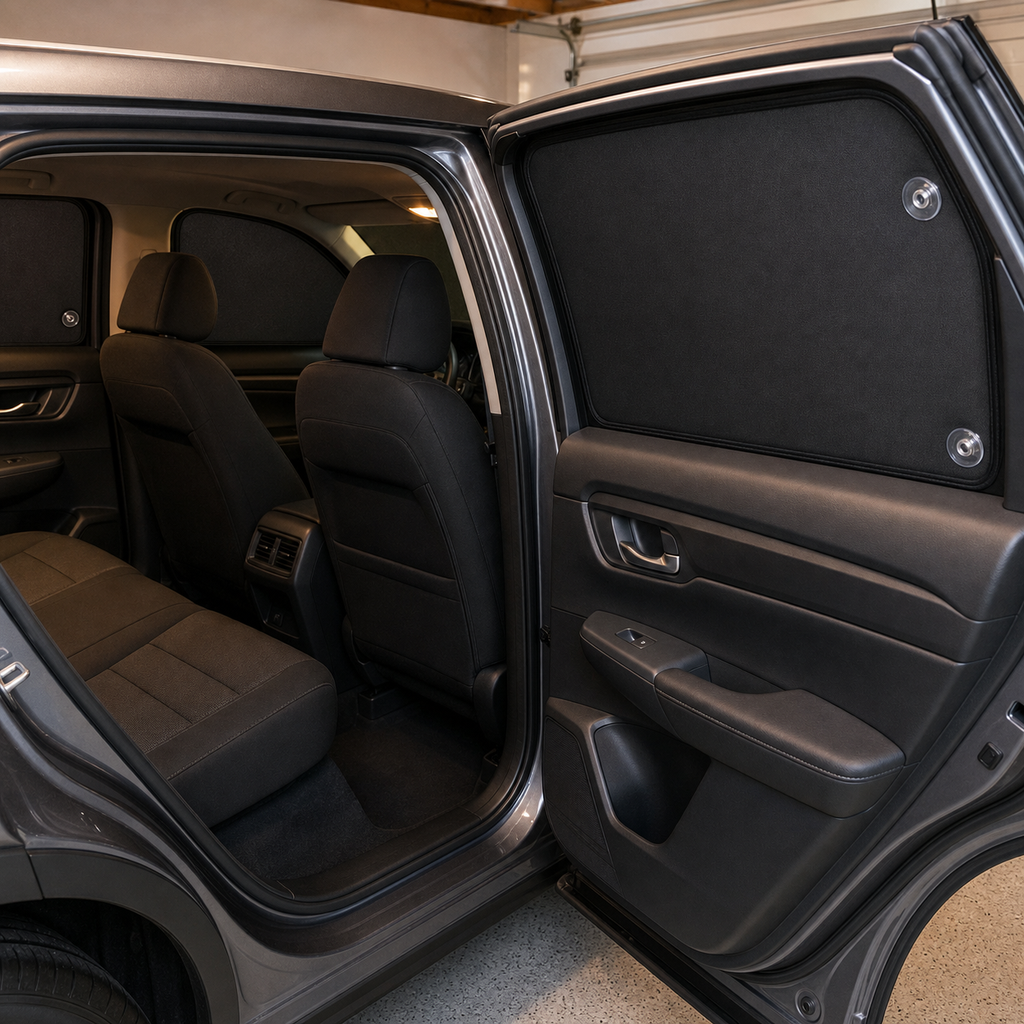8-Piece Full-Cabin Blackout Shade Set - Compatible with Honda CR-V (2023-2025) on a safely parked vehicle