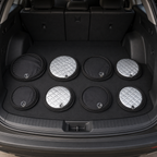 Eight twist-folded blackout panels ready for compact storage